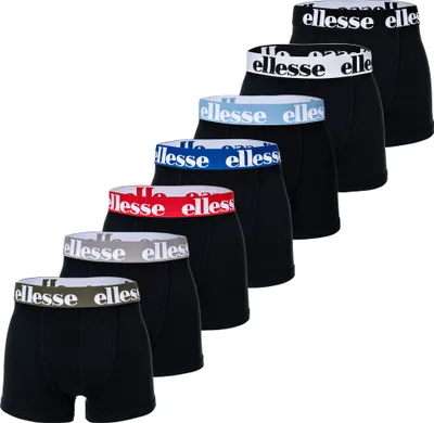 Zdjęcie produktu dla ellesse Bokserki męskie, opakowanie 7 sztuk - Yema Bokserki 7 sztuk, logo, bawełna stretch czarny/niebieski/czerwony/szary 6XL