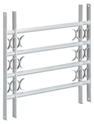 Image de Grille de fenêtre anti-effraction Relaxdays, extensible, pour l'extérieur, en acier, 600 x 700-1050 mm, grille de sécurité, grise