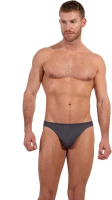 Image de HOM Plumes Micro Briefs Slip Hommes Caleçon sans ouverture Anthracite S