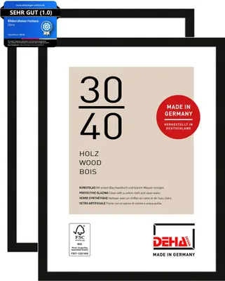 Produktbild von DEHA Design Bilderrahmen Fontana (2er Set), 30x40 cm, Holz Schwarz