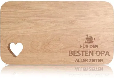 Immagine prodotto di Tagliere da colazione in legno con incisione e forma a cuore