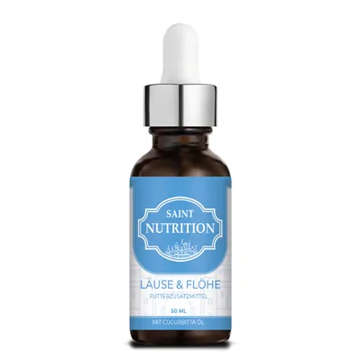 Produktbild von Saint Nutrition® Läuse und Flöhe Liquid - Flohmittel für Hund, Katzen und anderen Tieren – Hilfe gegen Flöhe und Läuse – Bekämpfung von Parasiten