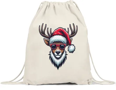 Produktbild von Rentier Weihnachten Turnbeutel Brille Lustig Xmas Christmas