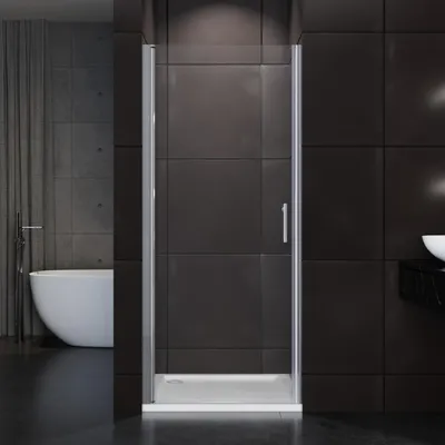 Produktbild von SONNI Dusch-Pendeltür Duschtür Nischendrehtür70x185 cm, Einscheibensicherheitsglas mit Nano Beschichtung, mit Verstellbereich, links und rechts monti