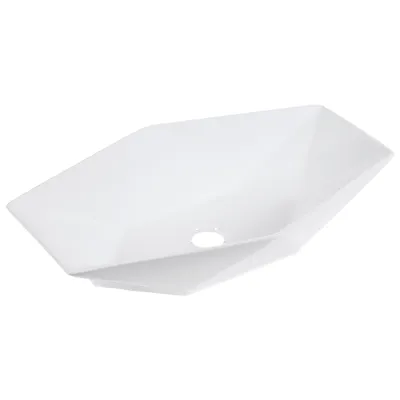 Produktbild von Kerra KR-570 Keramik-Design-Waschtisch, 57,5x36,5x12,5cm, weiß matt