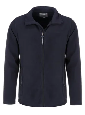 Produktbild von Coastguard Herren Fleecejacke mit Stehkragen - Unifarbene Jacke mit Reißverschlusstaschen in Navy Größe M