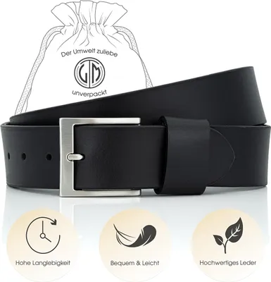 LINDENMANN Ledergürtel Herren schwarz