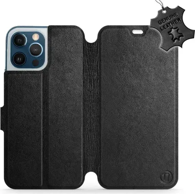 Produktbild von Echtleder Handyhülle für iPhone 12 Pro Max, Mobiwear Leather, Schwarz