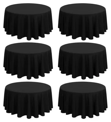 Produktbild von Tischdecke Rund 275 cm Schwarz Polyester 8 Stück
