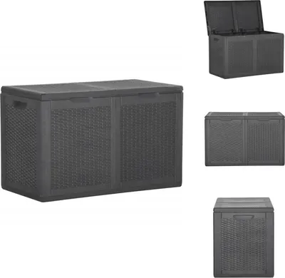Obrázok produktu pre vidaXL Záhradný úložný box 180 L čierny PP ratan - Záhradné boxy