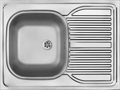 Produktbild von 1-bowl steel sink with drainer - overlay