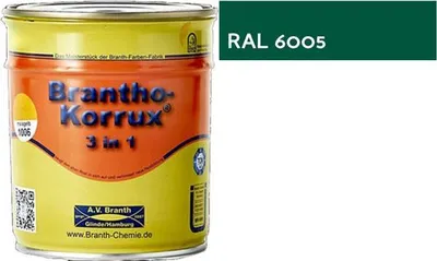 Produktbild von Brantho Korrux 3in1 Rostschutzfarbe 750ml RAL 6005 moosgrün seidenglänzend