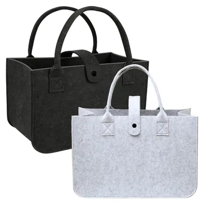 Zdjęcie produktu dla Torby filcowe, 2 sztuki, składane, wytrzymałe, wymiary: 30x18x20 cm