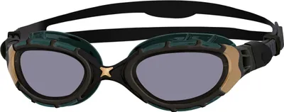 Zdjęcie produktu dla Zoggs Predator Flex Titanium Reactor - Okulary pływackie z lustrzanymi, samoprzyciemniającymi się soczewkami, kolor: czarny/złoty