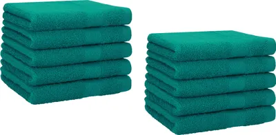 Produktbild von Betz 10 Stück Gästetücher 30x50 cm PREMIUM 100% Baumwolle Set Händehandtücher Farbe: smaragdgrün