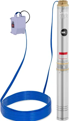 Produktbild von Expondo hillvert Brunnenpumpe - 95 mm / 3,75'' - 10 800 l/h - 1100 W - 50 m Kabel / 54 m Förderhöhe - Edelstahl