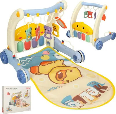 Obrázok produktu pre Bibi-inn vzdelávacie chodítko a klavírna podložka 2 v 1 modrá