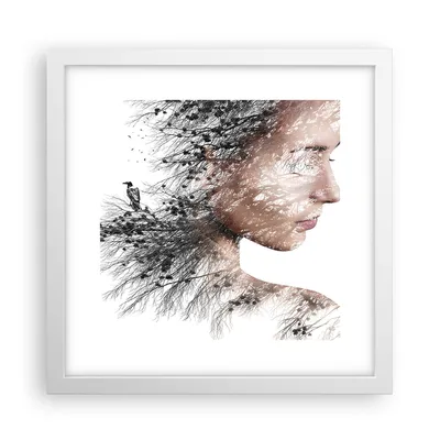 Produktbild von Gerahmtes Poster - Weißer Rahmen - Frau doppelt Belichtung - 30x30 cm - Wand Bild - Wanddeko - Wandbilder - Kunstposter - Wandposter - Bilderrahmen - Bilder - Kunstdruck - Wandbild - P2WAC30x30-4338