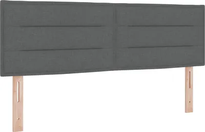 Produktbild von vidaXL LED Kopfteil mit LED-Lichtleisten Dunkelgrau 160 cm Stoff