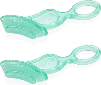 Produktbild von Brush-Baby BRB117, Zahnbürste, Baby, Grün, 1 Jahr(e), 3 Jahr(e), Silikon