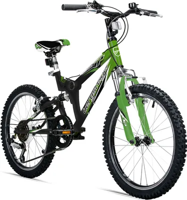 Produktbild von Bergsteiger Montreal 20 Zoll Kinderfahrrad, geeignet für 6, 7, 8, 9 Jahre, Shimano 6 Gang-Schaltung, Mountainbike mit Vollfederung, Jungen-Fahrrad, Mädchen-Fahrrad