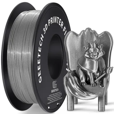 Produktbild von Glitzer PLA Filament - 1,75 mm 3D-Drucker-Filament - 1 kg Spule - Maßtoleranz ±0,03 mm - Für FDM/FFF - Glitzerndes Silber