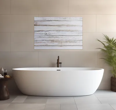 Produktbild von Wallario wasserfestes Poster selbstklebend 91,50 x 61 cm, Helle Holzstruktur - Muster - Alter Dielenfußboden, Badezimmerposter Spritzschutz mit Hochglanzoberfläche in Glasoptik