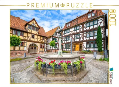 Produktbild von CALVENDO Puzzle Storchenbrunnen Gerstungen | 1000 Teile Lege-Größe 64x48cm Foto-Puzzle für glückliche Stunden