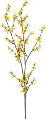 Produktbild von artplants.de Künstlicher Zweig Forsythie LIXRON mit Blüten, gelb, 110cm - Deko Forsythienzweig