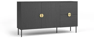 Produktbild von Sideboard MERONA 03 – 2 Türen, 2 Schubladen (159,9×87,6×40 cm) – Schwarz Graphit