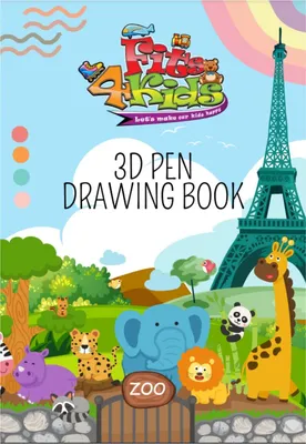 Produktbild von Fits4Kids 3D Drucker Stift Vorlage - XXL Schablonenbuch mit Abdeckfolie für 3D Pen – Kreatives Zeichenbuch mit Beispielen, Basteln für Kinder