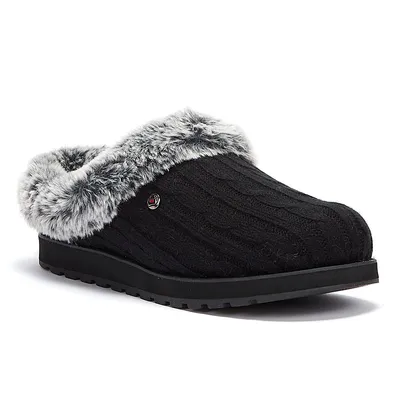 Produktbild von Skechers BOBS Damen Hausschuhe gefüttert KEEPSAKES ICE ANGEL Schwarz