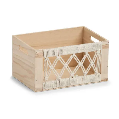 Zdjęcie produktu dla Drewniane pudełko z ażurowym frontem BOHO, 30 x 20 x 16 cm