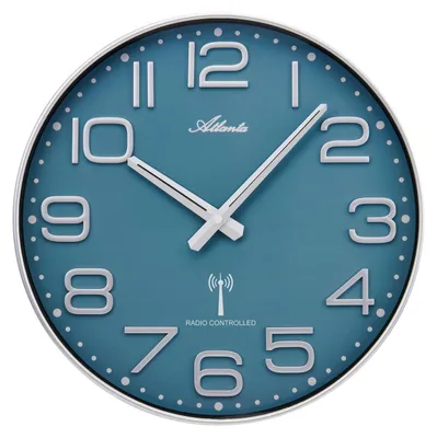 Immagine prodotto di Atlanta 4539/19 Orologio da parete radiocomandato argento/blu