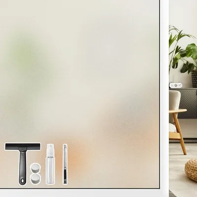 Imagen del producto de Película electrostática para ventanas, con protección UV, de 44,3 x 400 cm, ideal para proteger la privacidad en el hogar