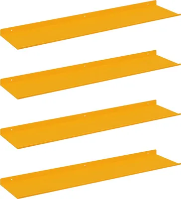 Produktbild von Schwebendes Regal 4 pcs Senfgelb 80 x 18 x 2,5 cm Stahl