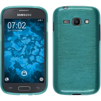 Produktbild von PhoneNatic Case kompatibel mit Samsung Galaxy Ace 3 - blau Silikon Hülle brushed + 2 Schutzfolien