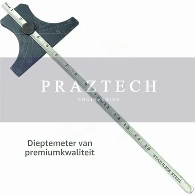 Imagen del producto de Indicadores de profundidad de acero inoxidable, rango de 0 a 150 mm, con medición métrica e imperial, para mediciones precisas
