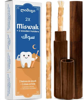 Produktbild von Siwak Stangen 2 Stück, mit 2 Holzetuis, Zahnreinigung, für Zahnpflege