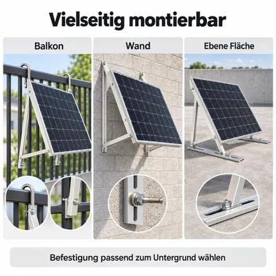 Produktbild von KSENG Universal Solarmodul-Halterung 20–35° für Balkon, Wand und Boden, KI-generiertes Bild