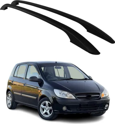 Immagine prodotto di Supporti per barre portatutto per Hyundai Getz 2002-2011 5 porte, in alluminio nero, 2 pezzi