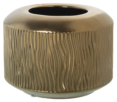 Produktbild von DRW Tischvase aus Keramik in Gold, Ø18 x 18 cm