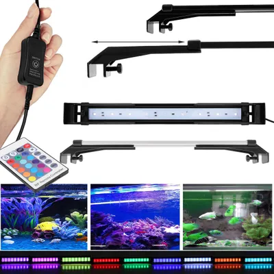 Obrázok produktu pre 32CM-52CM LED osvetlenie akvária akváriová lampa RGB Fish Tank škálovateľné povrchovo namontované svetlo s diaľkovým ovládaním