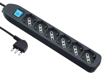 Productafbeelding van Electraline 62074, meerwegstekker, zwart, 6 stopcontacten