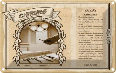 Produktbild von vianmo Blechschild 20x30 cm Chirurg Beruf Arbeit