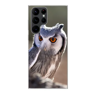 Produktbild von MuchoWow® Handyhülle Schutzhülle Hülle für Samsung Galaxy S22 Ultra Eule - Makro - Tier Silikon Softcase Handy Hülle - Abbildung