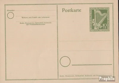 Produktbild von Belege Ganzsachen Berlin (West) 1951 P23I Amtliche Postkarte un Harfe