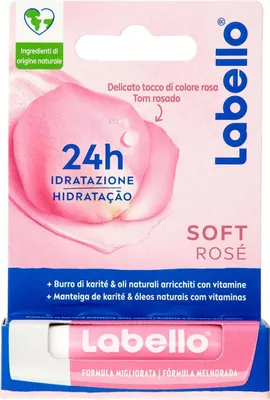 Produktbild von Labello Soft Rosé Lippenpflegestift 4,8g mit Rosen Extrakt und Jojoba Öl