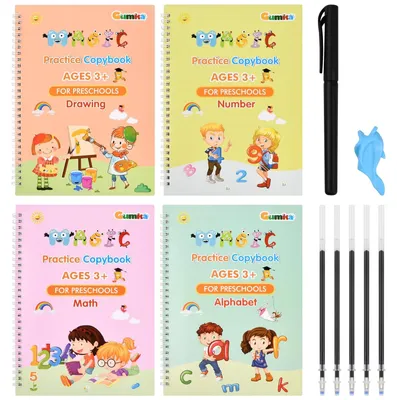Zdjęcie produktu dla Magiczne zeszyty ćwiczeń dla dzieci, zestaw 4 sztuki