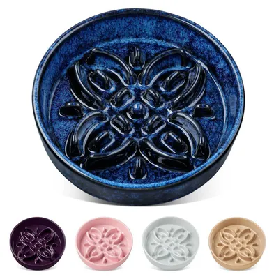 Immagine prodotto di Ciotola per cani in Vetroceramica, antiscivolo, colore blu, capacità 390 ml